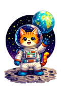 FORFAIT PREMIUM - Space Cat Astronaut Pixel Art