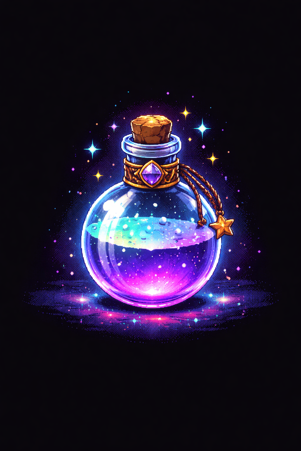 PREMIUM ORO  - Fantasy Magic Potion Pixel Art