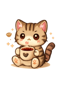 Cute Coffee Cat Pixel Art